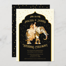 Invitación Boda del Elefante de Groom Bride la India