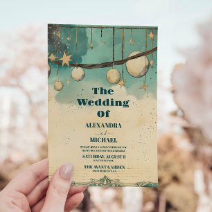 Invitación Boda del espacio de astronomía de la luna de sol m