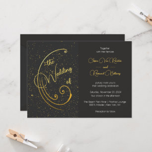Invitación Boda del Especkle de Oro