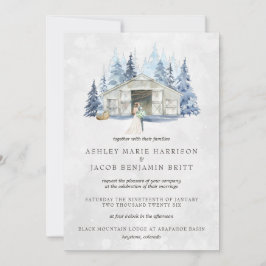 Invitación Boda del Evergreen Barn Rustic Winter