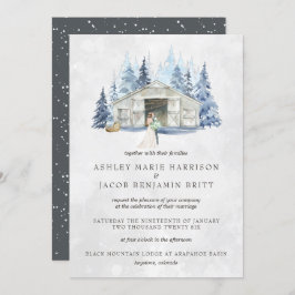 Invitación Boda del Evergreen Barn Rustic Winter