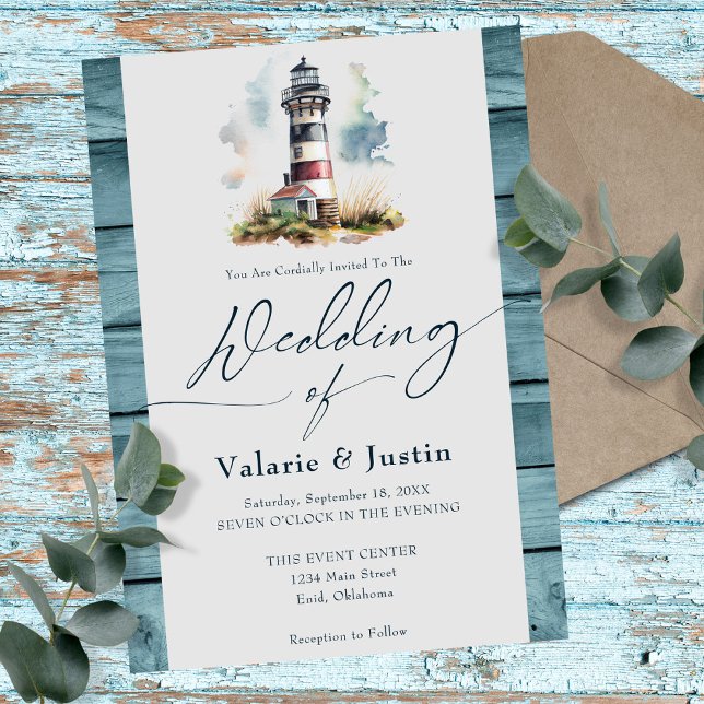 Invitación Boda del faro acuático (Subido por el creador)