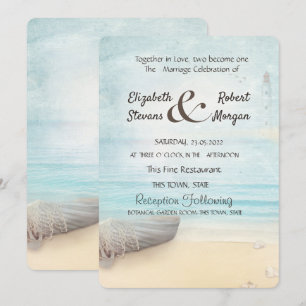 Invitación Boda del faro del barco de playa