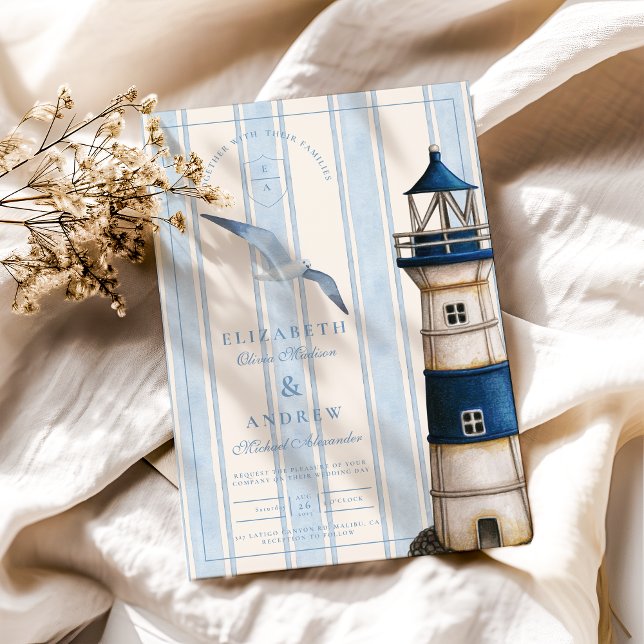 Invitación Boda del faro náutico (Subido por el creador)