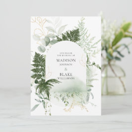 Invitación Boda del Fern de Oro Verde Rústico