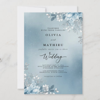 Invitación Boda del florecimiento de invierno con escarcha