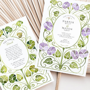 Invitación Boda del Foliage Art Nouveau Lavender Greenerender