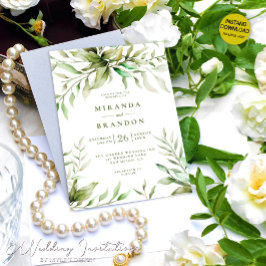 Invitación Boda del follaje eucalipto moderno