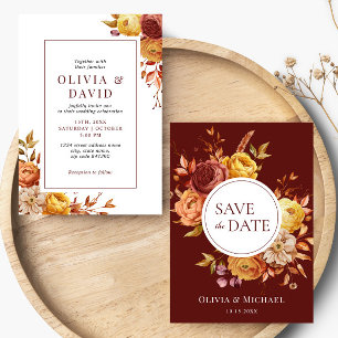 Invitación Boda del follaje floral floral floral de Boho Fall