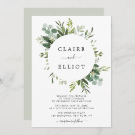 Invitación Boda del follaje verde Eucalyptus