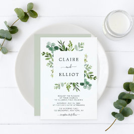 Invitación Boda del follaje verde Eucalyptus
