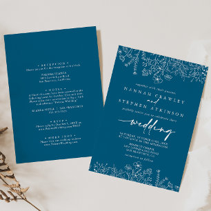 Invitación Boda del Frente de Flores Silvestres de la Marina