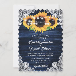 Invitación Boda del girasol azul de la armada rusa