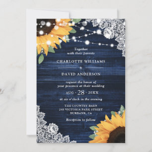 Invitación Boda del girasol de la Marina Rusa de la Madera Az