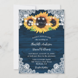 Invitación Boda del girasol de la Marina Rusa de la Madera Az