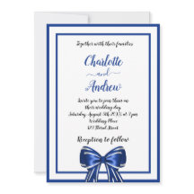 Boda del guión del arco elegante azul real