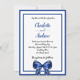 Invitación Boda del guión del arco elegante azul real