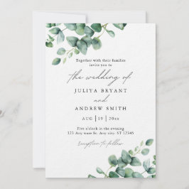 Invitación Boda del guión folicular de Eucalyptus de color de