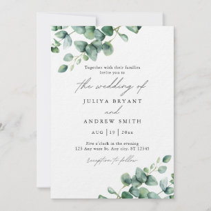 Invitación Boda del guión folicular de Eucalyptus de color de