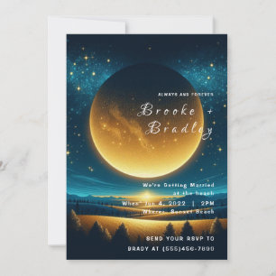 Invitación Boda del Horizonte Cósmico Dorado