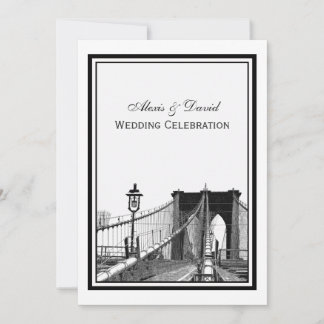 Invitación Boda del horizonte de la ciudad de Nueva York puen