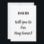 Invitación Boda del inclinador Nombre personalizado mínimo si<br><div class="desc">Diseño sencillo,  mínimo y elegante para preguntar "¿Serás nuestro portador de canciones?" con mensajes personalizados y plantillas de texto de nombres personalizados para que lo personalizares!</div>