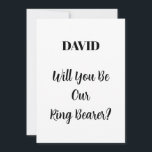 Invitación Boda del inclinador Nombre personalizado mínimo si<br><div class="desc">Diseño sencillo,  mínimo y elegante para preguntar "¿Serás nuestro portador de canciones?" con mensajes personalizados y plantillas de texto de nombres personalizados para que lo personalizares!</div>