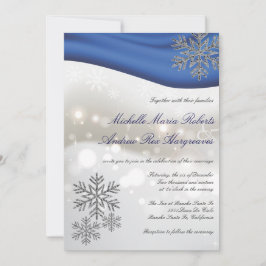 Invitación Boda del invierno del copo de nieve del purpurina