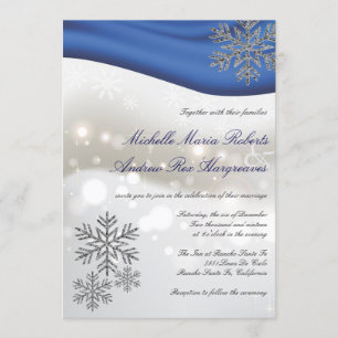 Invitación Boda del invierno del copo de nieve del purpurina