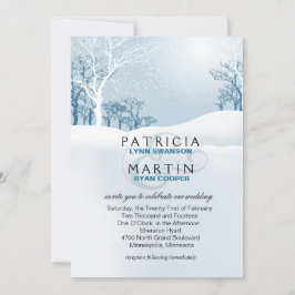 Invitación Boda del invierno Nevado - azul claro