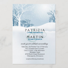 Invitación Boda del invierno Nevado - azul claro