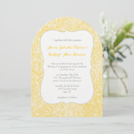 Invitación Boda del iris amarillo en llamas Dahlia