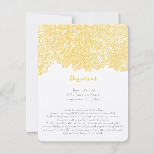 Invitación Boda del iris amarillo en llamas Dahlia (Anverso)