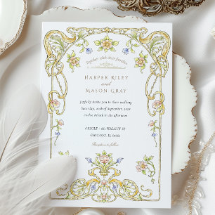 Invitación Boda del jardín de los Desplazamientos Dorados
