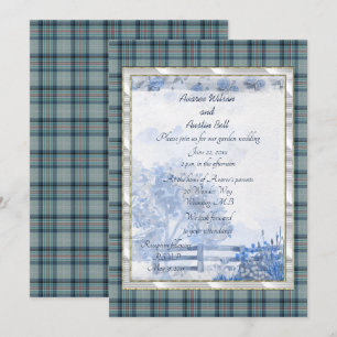 Invitación Boda del jardín de tartán en memoria de la princes