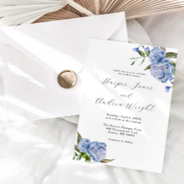 Invitación Boda del jardín floral azul