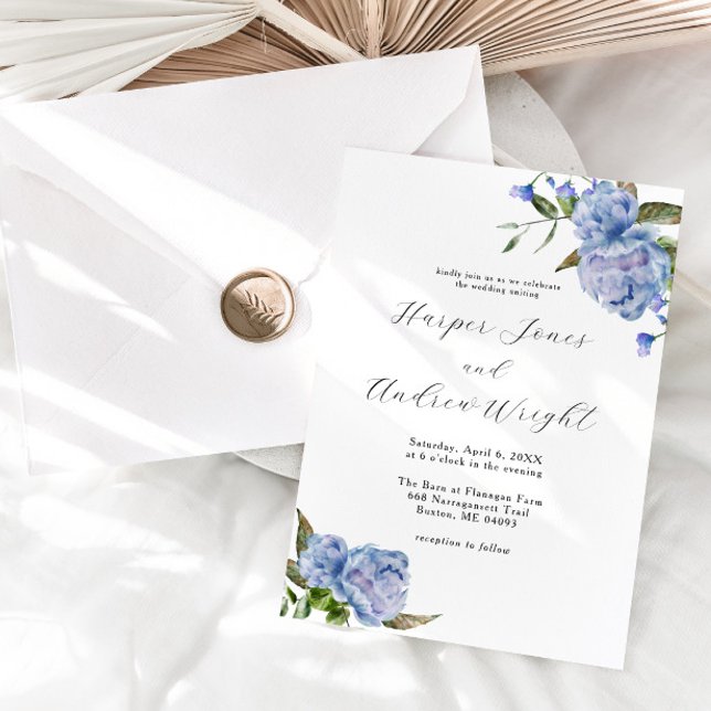 Invitación Boda del jardín floral azul (Subido por el creador)