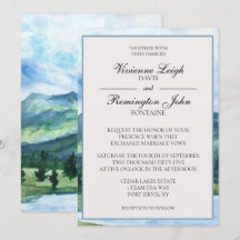 Boda del lago acuático sereno azul francés