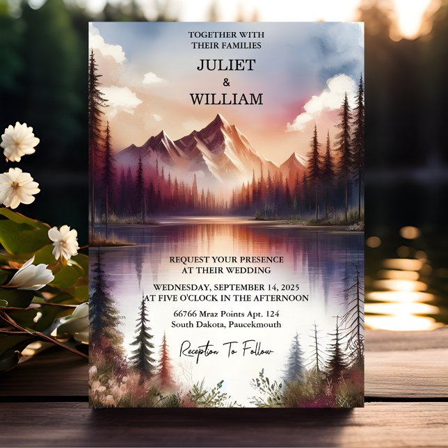 Invitación Boda del lago al aire libre de Mountain Lakeside (Subido por el creador)