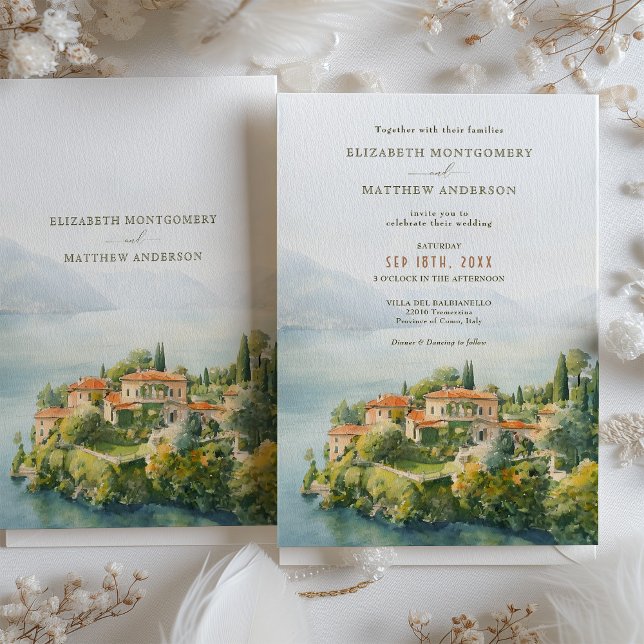 Invitación Boda del Lago Como Villa del Balbianello (Subido por el creador)