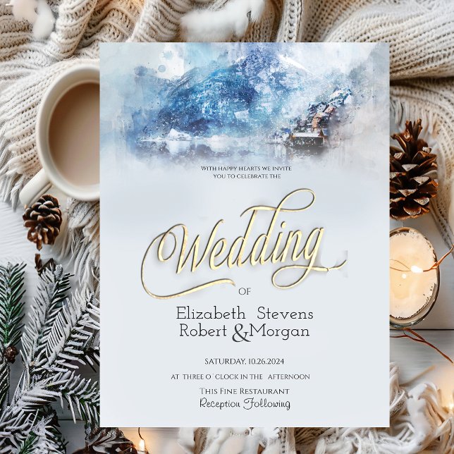 Invitación Boda del lago Winter Mountain (Subido por el creador)