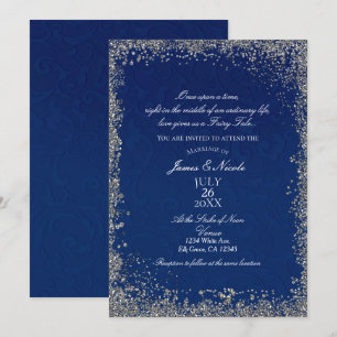 Invitación Boda del libro de cuentos Princesa Marina Blue Sil