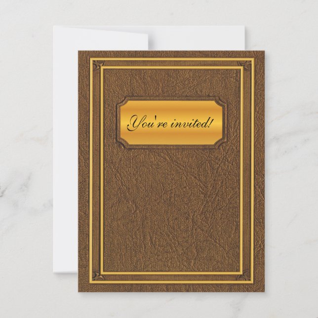 Invitación Boda del libro de portada antiguo (Anverso)