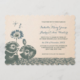 Invitación Boda del lirio y de la libélula de agua
