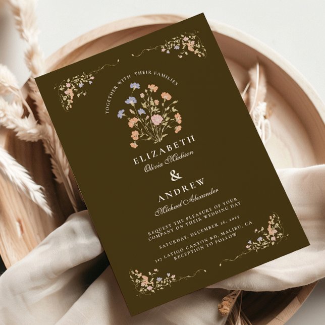 Invitación Boda del marco antiguo floral de Rococo (Subido por el creador)