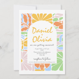 Invitación Boda del marco botánico retro de color floral