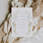 Invitación Boda del marco de flor silvestre Pastel caprichoso<br><div class="desc">Presentamos nuestra caprichosa invitación a una boda de flores silvestres pastel con un colorido diseño de flores silvestres de época! Esta invitación es perfecta para aquellos que quieran darle un toque de alegría a su día especial. El diseño presenta una gran variedad de vegetación y flores silvestres en diferentes tonos...</div>