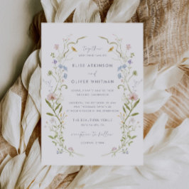 Invitación Boda del marco de flor silvestre Pastel caprichoso