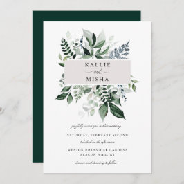 Invitación Boda del marco de follaje botánico natural