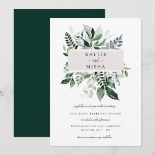 Invitación Boda del marco de follaje botánico natural